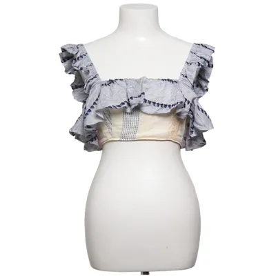 Crop top (Blue, White, Multicolored) from Tularosa Cotton, Viscose