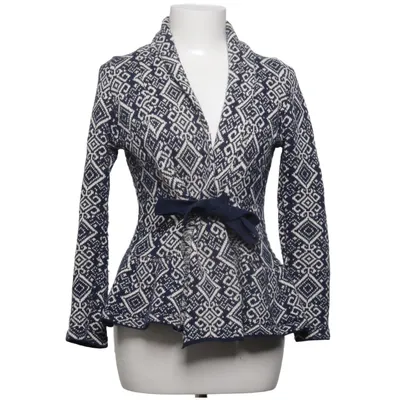 Cardigan cache-cœur (Bleu, Blanc) de Lely Wood Acrylique, Coton, Laine