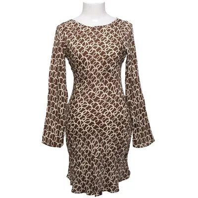 Robe (Marron, Blanc) de Réalisation Soie