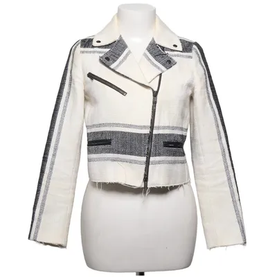 Biker jacket (White, Gray) from Club Monaco Acrylic, Cotton, Polyester, Polyurethane, Viscose