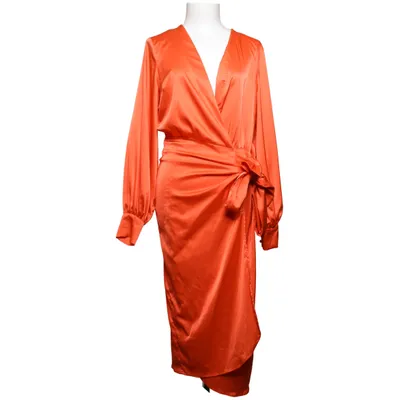 Wrap dress (Orange) from Never Fully Dressed Elastane, Polyester