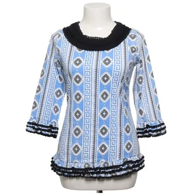 Blouse (Bleu, Multicolore) de Almatrichi Coton, Élasthane