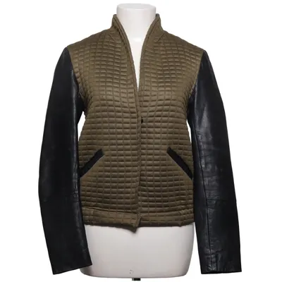 Veste (Vert, Noir) de Louise Roe Acétate, Cuir, Polyester