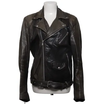 Veste de motard (Noir) de Crocker Cuir, Polyester