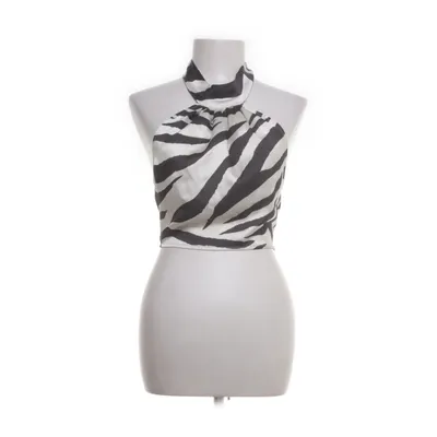 Halterneck top (Sort, Hvid) fra Miss Selfridge Elastan, Polyester