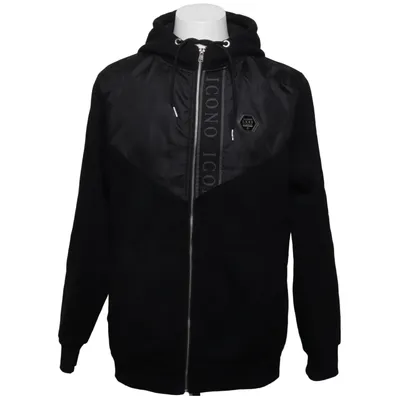 Sweat à capuche (Noir) de Icono Coton, Polyester