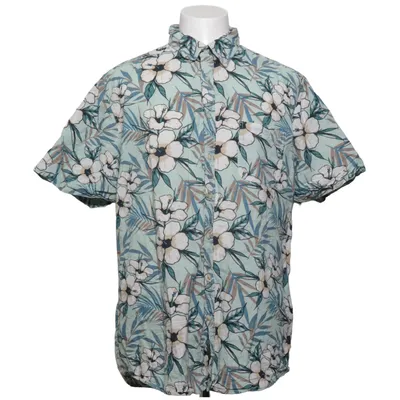 Short sleeve shirt (Green, Multicolored) from Dressmann Cotton, Linen