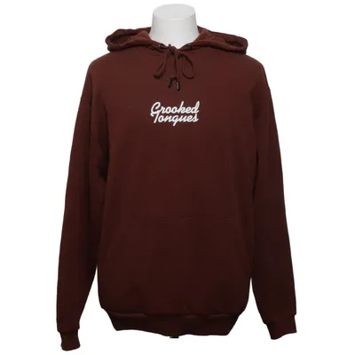 Sweat à capuche (Marron) de Crooked Tongues Coton, Élasthane