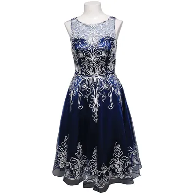 Cocktail dress (Blue, White) from Niente Polyester