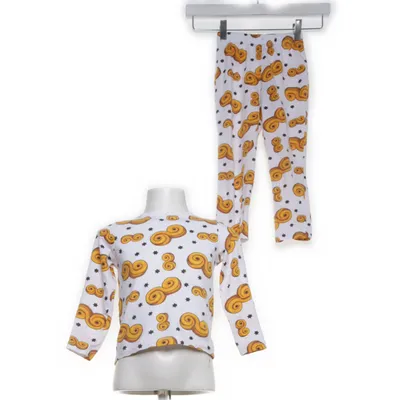 Pyjama (Wit, Oranje) van Contrast Katoen