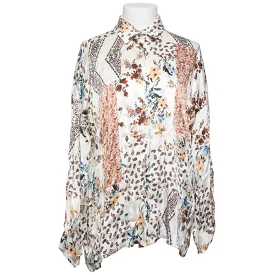 Blouse (Beige, Multicolored) from Stajl Silk, Viscose
