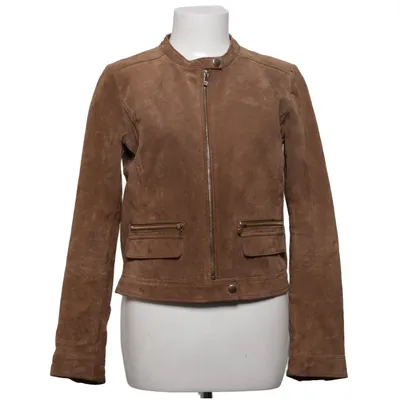 Veste en cuir (Marron) de Mango Cuir, Polyester