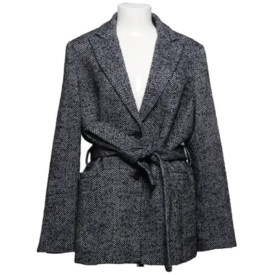 Frakke (Sort, Hvid) fra STOCKH LM Elastan, Polyester, Viscose, Uld