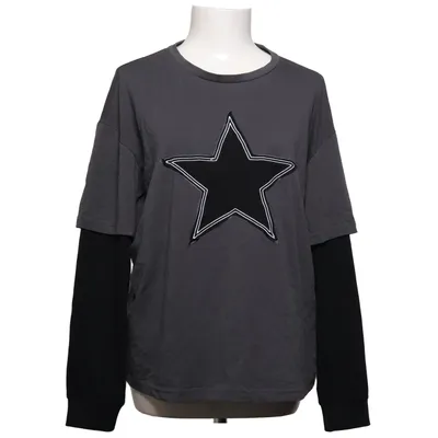 Långärmad t-shirt (Grå, Svart) från Romwe Bomull