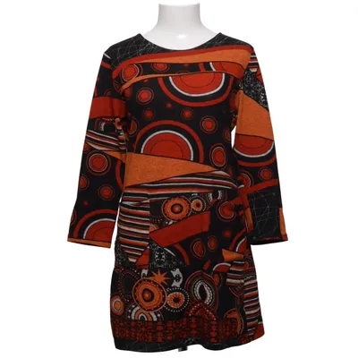 Jurk (Zwart, Rood, Oranje) van Happi Elastaan, Polyester