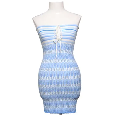 Klänning (Blå, Vit) från Bershka Polyester, Viskos