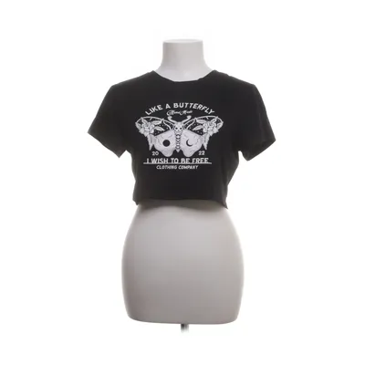 Crop top (Zwart, Wit) van Romwe Katoen, Polyester