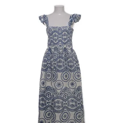 Maxi jurk (Blauw, Wit) van Zara Katoen, Polyester