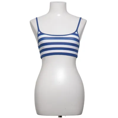 Crop top (Blue, White) from Pink Victoria's Secret Cotton, Elastane