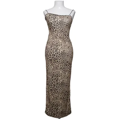 Robe longue (Beige, Noir) de Bershka Élasthane, Polyester