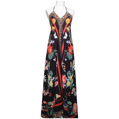 Robe longue (Noir, Multicolore) de J.Pom Polyester