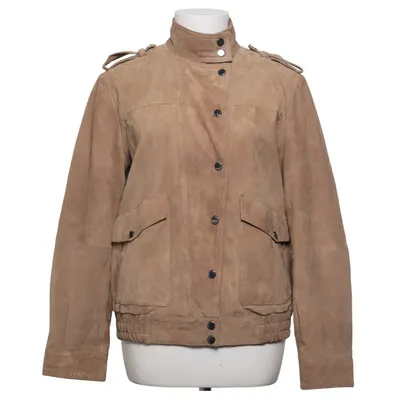 Leather jacket (Beige) from Mint Velvet Leather, Polyester