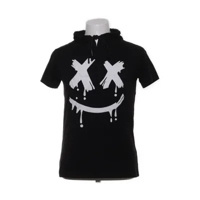 Short sleeve hoodie (Black, White) from Playback Cotton, Elastane