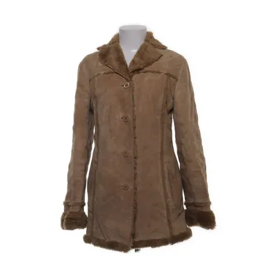 Shearlingjakke (Beige) fra Zara Basic Akryl, Læder