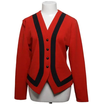 Blazer (Rød, Sort) fra Eurofashion Polyester