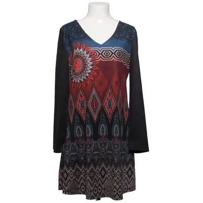 Klänning (Svart, Flerfärgad) från Happi Elastan, Polyester