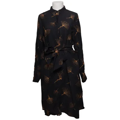Robe chemise (Noir, Jaune) de Three Sixty Five Polyester, Viscose