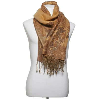 Sjaal (Bruin, Goud) van Pashmina Kasjmier, Zijde