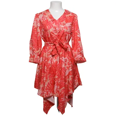 Jurk (Rood, Meerkleurig) van Tina Katoen, Polyester