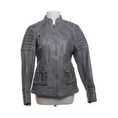 Leather jacket (Gray) from Denim Hunter Polyester, Leather
