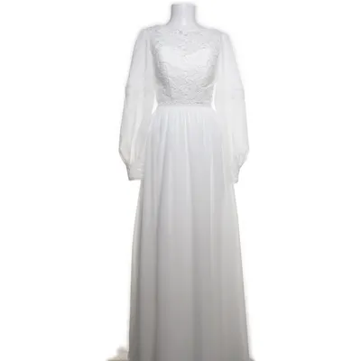 Evening gown (White) from Zapaka Polyester