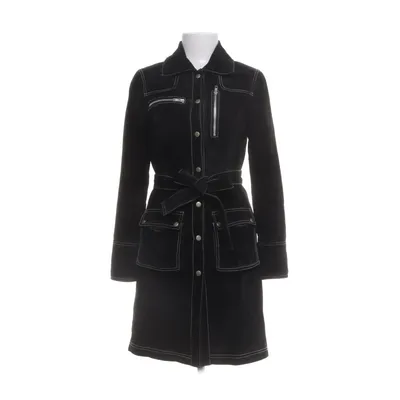 Leather coat (Black) from Arden B Rabbit fur, Polyester, Leather