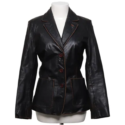 Leather blazer (Brown) from Hollies Stockholm Leather, Polyester