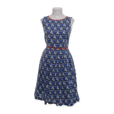 Jurk (Blauw, Wit, Rood) van Kew Katoen, Linnen