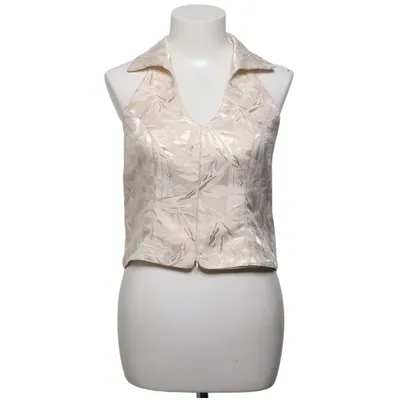 Halternecktopp (Beige, Guldfärgad)