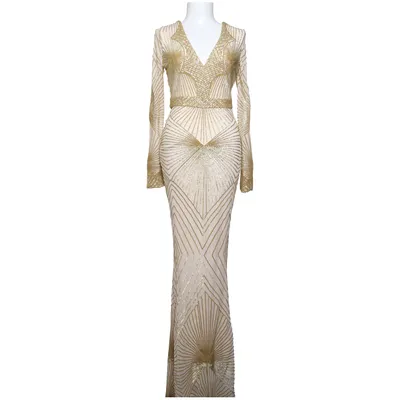 Aftonklänning (Beige, Guldfärgad) från Stephanie Pratt Polyester