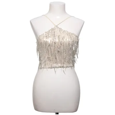 Crop top (Beige, Silverfärgad) från Gina Tricot Polyester