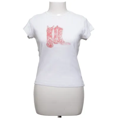 T-shirt (Hvid, Rød) fra Subdued Bomuld