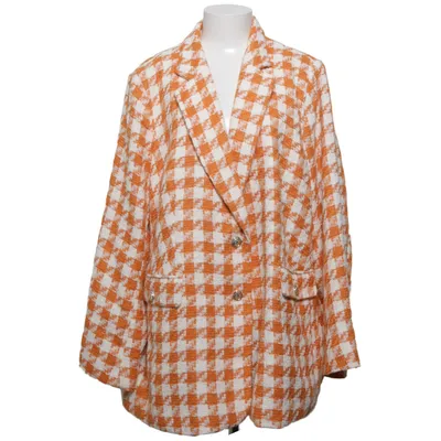 Blazer (Orange, Weiß) von H&M Modern Classic Baumwolle, Polyester