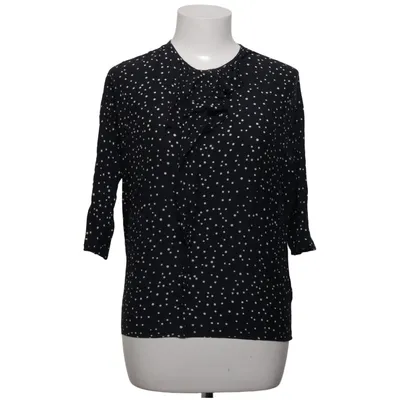 Blouse (Black, White) from Rützou Silk, Viscose