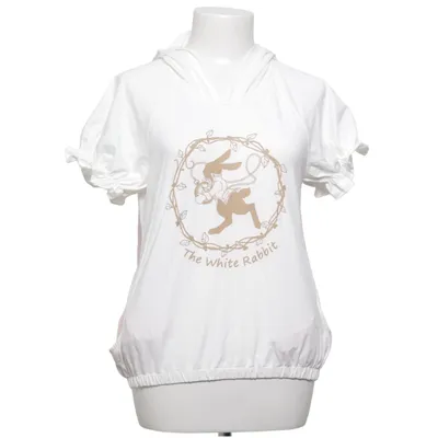 Korte mouwen capuchon sweater (Wit)