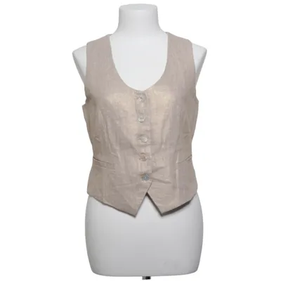 Kostuumgilet (Beige, Goud) van MOTF Linnen, Polyester, Viscose