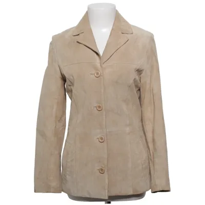Leather blazer (Beige) from Auluna Leather, Polyester