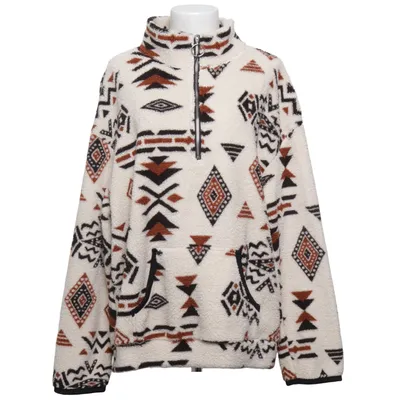 Fleece sweater (White, Brown, Black) Elastane, Polyester