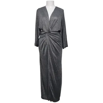 Långklänning (Silverfärgad, Svart) från Indiska Metallfiber, Återvunnen polyester, Viskos