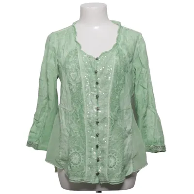 Blouse (Vert) Coton, Élasthane, Lin